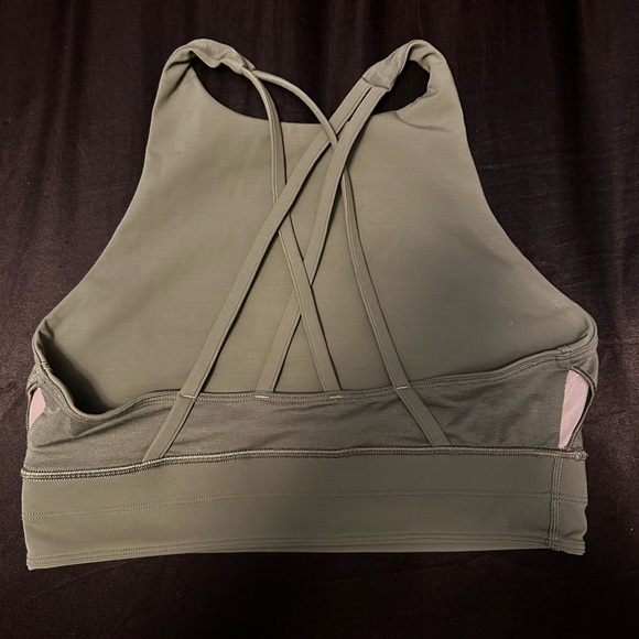 Lululemon Athletica High Neck Line Sports Bra in Laurel Green/Olive Size 8 - Picture 3 of 5